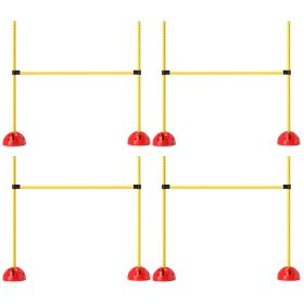 4 Piece Dog Agility Course Set With 4 Height Adjustable Dog Agility Jumps, Carry Bag, Yellow