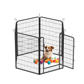 6 Panels Heavy Duty Metal Playpen With Door 39.37 H Dog Fence Pet Exercise Pen For Outdoor, Indoor