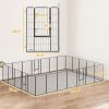 PawHut Dog Playpen for Indoor Outdoor, 24 Panels 44.5" H Puppy Playpen with Lockable Door, DIY Shape Pet Exercise Fence, Black
