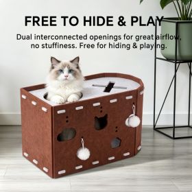 X-shaped Cat Bed - Dark Brown And Light Brown Colors (Option: Deep coffee color)