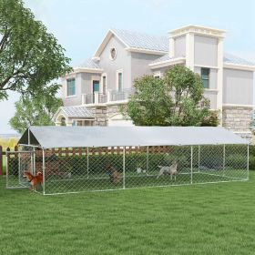 19.7' x 7.5' x 4.9' Outdoor Dog Kennel for Large-Sized Dogs with Waterproof UV Resistant Roof (Option: Silver-1290x415x280 mm)