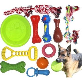 Natural Rubber Dog Chew Toy Set With Ball And Rope For Small To Medium Dogs And Puppies (Option: Multicolour)