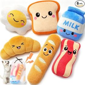 Breakfast-Themed Squeaky Dog Toys For Small Dogs With Storage Bag (Option: Colorful)