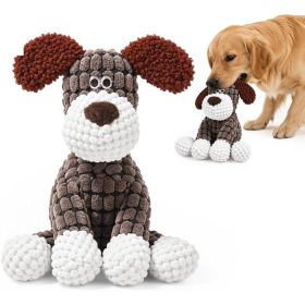 Durable Plush Squeaky Dog Chew Toy, Tough Interactive Pet Toy For Active And Strong Chewers (Option: Gray)